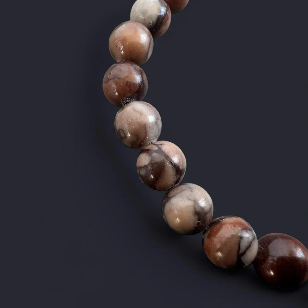 Polychrome Jasper Gemstone Bead Bracelet 8mm